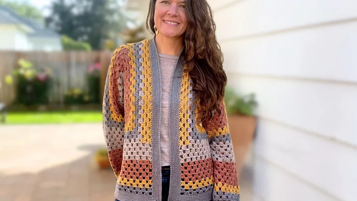Image for Hexagon Cardigan Crochet Pattern: Free Pattern + Video Tutorial