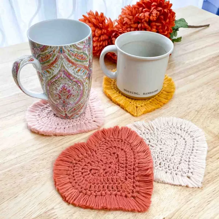 Image for Boho Crochet Heart Coaster