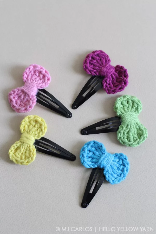 Image for How to make a Mini Crocheted Bow Hair Clip