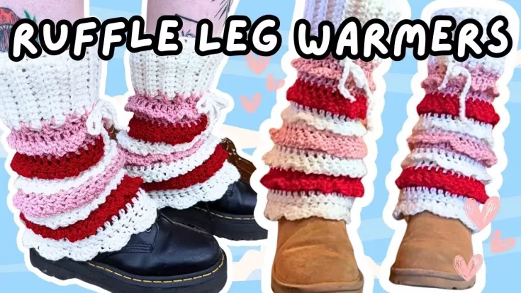 Image for Crochet Ruffle Leg Warmer Tutorial- any color any size easy for mid-beginners - YouTube
