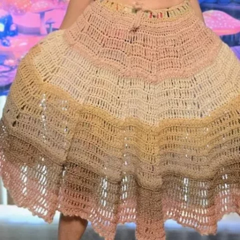 Garden Fairy Berry Stitch Crochet Skirt