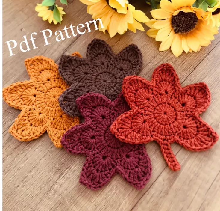 Image for Maple Leaf Coaster Crochet Pattern