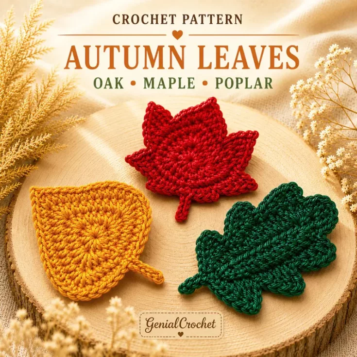 Image for Oak, Maple and Poplar Crochet Leaf Pattern Set