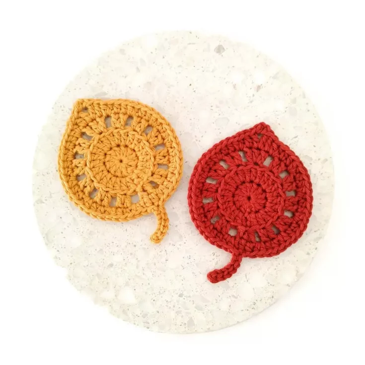 Image for Fallen Leaves Crochet Coaster Pattern